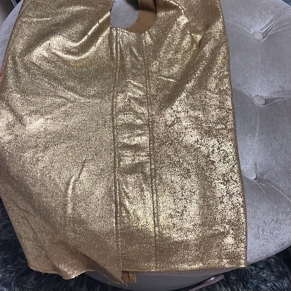 BCBG maxazria gold leaf sleeveless top with side panels, NWOT, XS - Picture 10 of 10